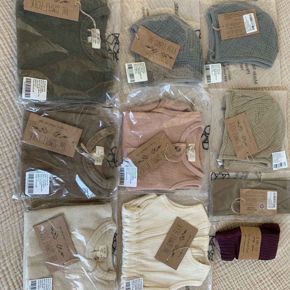 The Simple Folk 0-3 month clothing bundle / lot